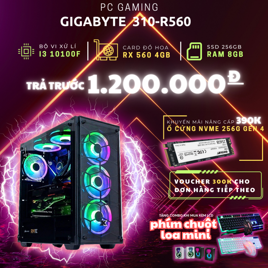 PC GAMING 365 – i3-9100F | RAM 8GB | SSD 120GB | RX 560 4GB