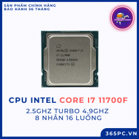 CPU Intel Core i7-11700F (2.5GHz turbo up to 4.9Ghz, 8 nhân 16 luồng, 16MB Cache, 65W) 