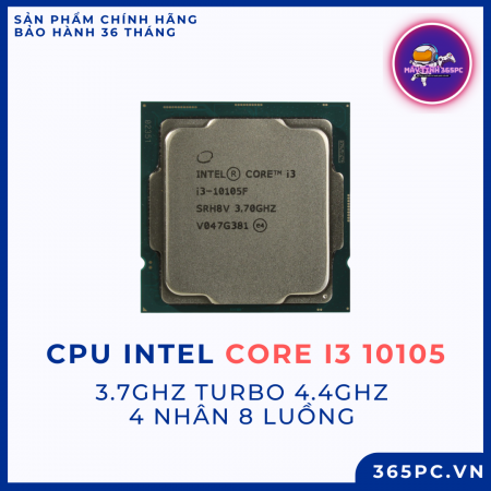 Chip Xử Lý CPU Intel Core i3 10105 (3.7GHz turbo up to 4.4Ghz, 4 nhân 8 luồng, 6MB Cache, 65W) - Tray