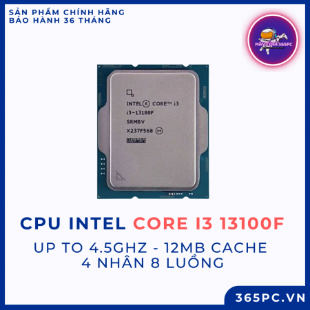 Chip xử lý CPU Intel Core i3 13100F (up to 4.5Ghz, 4 nhân 8 luồng, 12MB Cache, 65W) - Tray