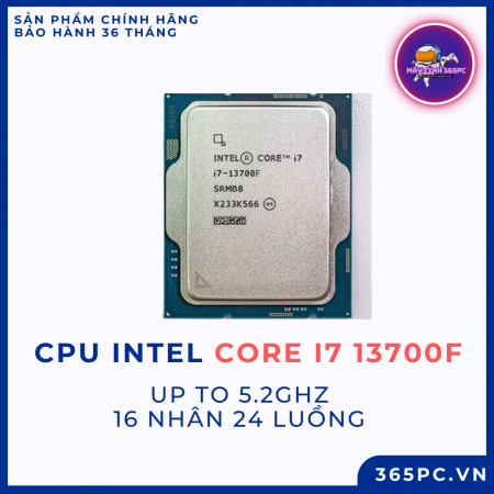 Chip xử lý CPU Intel Core i7 13700F (up to 5.2Ghz, 16 nhân 24 luồng, 30MB Cache, 65W) - Tray