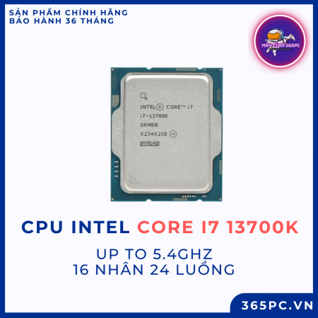 Chip xử lý CPU Intel Core i7 13700K (up to 5.4Ghz, 16 nhân 24 luồng, 24MB Cache, 125W) - Tray