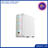 Thùng Máy Case gaming VSPTECH FA 404W trắng kèn 3 fan LED mặt trước