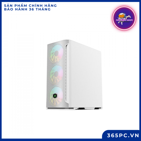 Thùng Máy Case gaming VSPTECH FA 404W trắng kèn 3 fan LED mặt trước