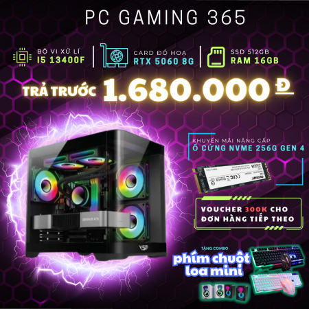 PC GAMING 365 x AQUANAUT ( i5 13400F / 16GB / 512GB / RTX 5060 8GB )