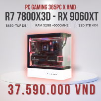 PC GAMING 365 x QC.ART x Sapphira Ryzen 7 7800X3D | RAM 32GB | SSD 256GB | RX 9060XT 16G