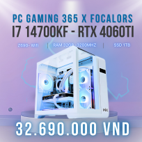PC GAMING 365 x  Focalors i7 14700KF | RAM 32GB | SSD 1TB | RTX 4060Ti 8GB