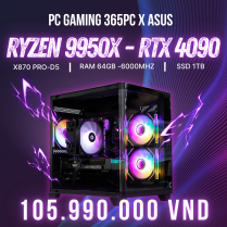 PC GAMING 365 x Asus x Asrock  Ryzen 9 9950X | RAM 64GB | SSD 1TB | RTX 4090