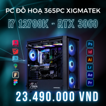 PC ĐỒ HOẠ 365 i7 12700K RTX 3060 12GB | RAM 32GB | SSD 1TB 