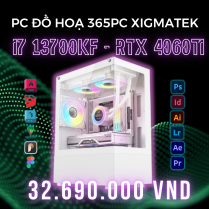 PC ĐỒ HỌA 365 i7 13700K | RTX 4060Ti 16GB | RAM 32GB | SSD 500GB 