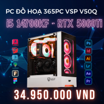 PC ĐỒ HỌA 365 i7 14700KF | RTX 5060Ti 16GB | RAM 32GB DDR5 | SSD 500GB