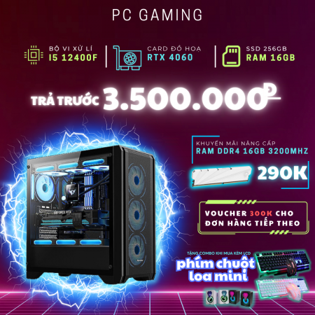 PC GAMING i3 12100F RTX 4060 | RAM 16GB | SSD 256GB 