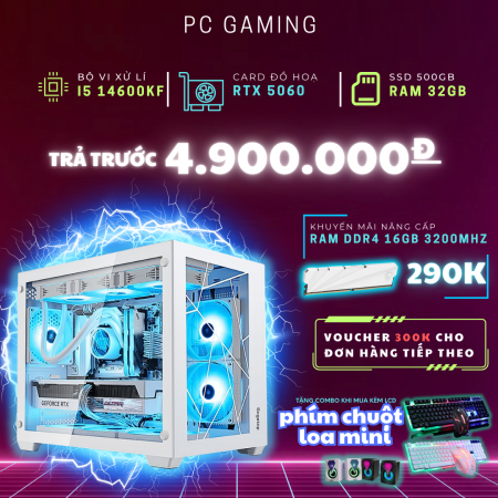PC GAMING i5 14600KF RTX 5060 | RAM 32GB DDR5 | SSD 500GB