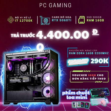 PC ĐỒ HỌA i7 12700K RTX 5060Ti 16GB | RAM 32GB | SSD 500GB