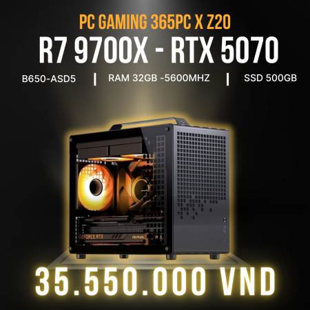 PC GAMING 365 x Z20  Ryzen 7 9700X | RAM16GB | SSD 500GB | RTX 5070 12GB 