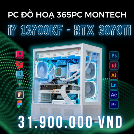 PC ĐỒ HOẠ 365 i7 13700KF | RTX 3070Ti | RAM 32GB | SSD 500GB 