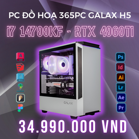 PC ĐỒ HỌA 365 i7 14700KF |  RTX 4060Ti 16GB | RAM 32GB | SSD 1TB 