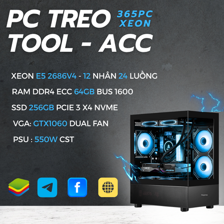 PC XEON 365 DUAL  X 2686| RAM 64GB | GTX1060 3GB | SSD 256GB