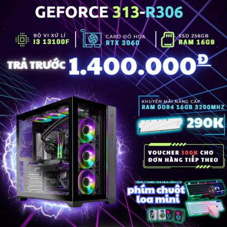 PC GAMING CHƠI GAME H610 | I3 13100F | Ram 16GB | RTX 3060 12GB | SSD 256GB