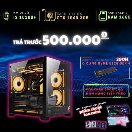 PC GAMING 365 – i3-10400F | RAM 16GB | SSD 256GB | GTX 1060 3GB