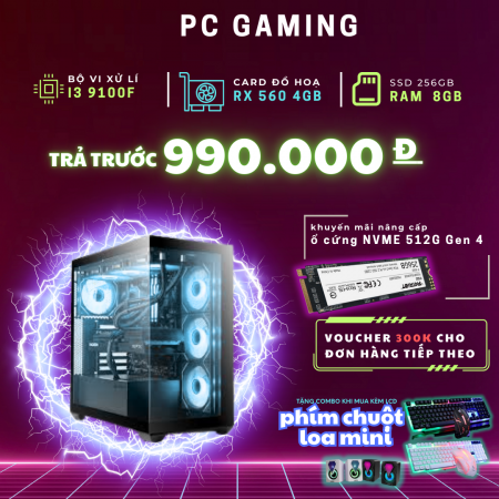 PC GAMING 365 – i3-10100F | RAM 8GB | SSD 240GB | RX 560 4GB